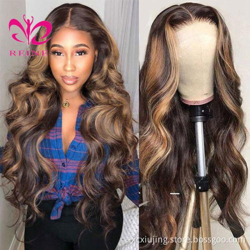 P4/30 Body Wave Highlight Colored HD Lace Part Human Hair Wigs Piano 13*4 Lace Frontal  Wig Brazilian Remy Wigs For Women